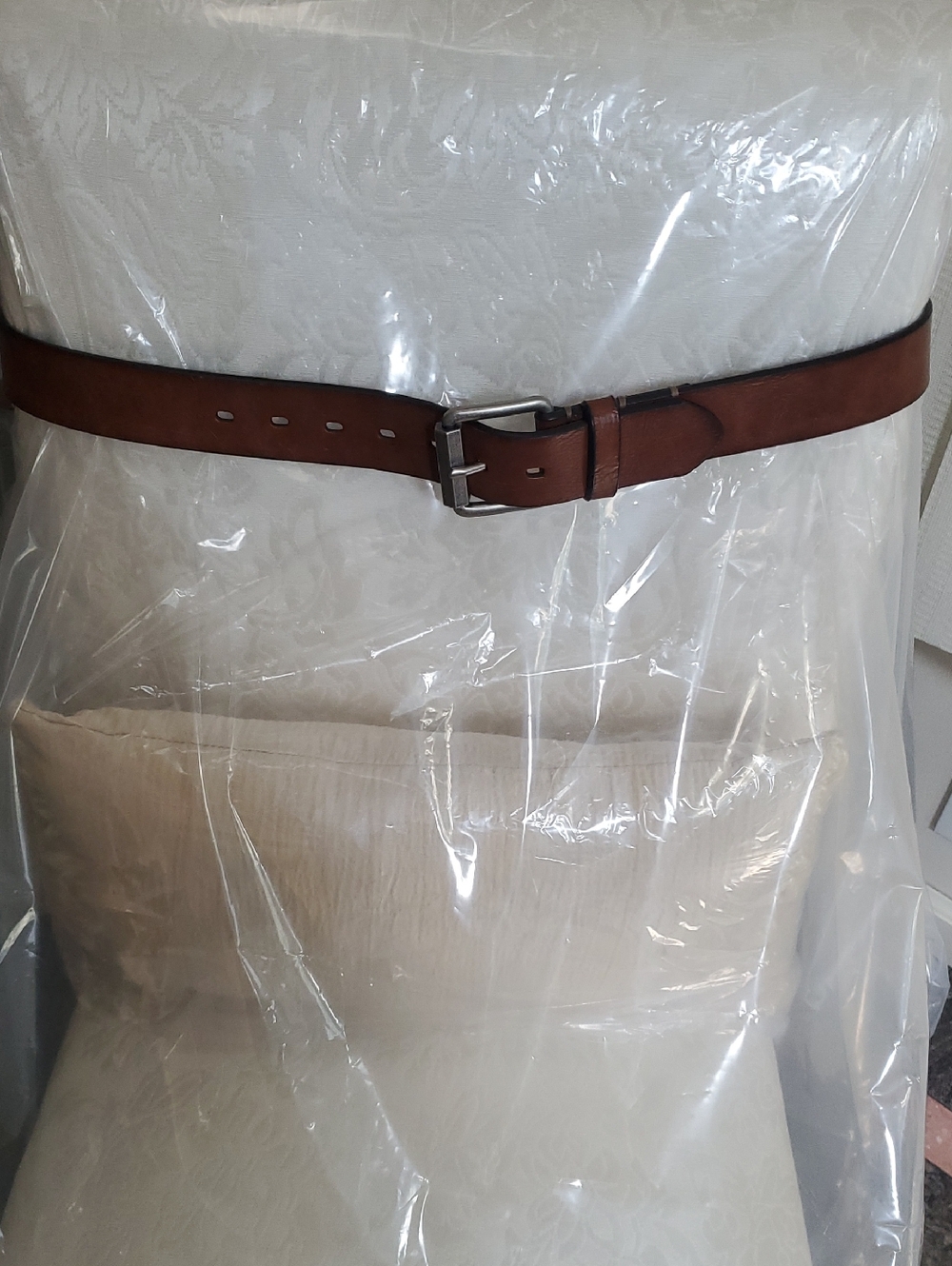 Levi's Classic Brown Leather Men's Belt Silver Buckle Size L 38-40 waist